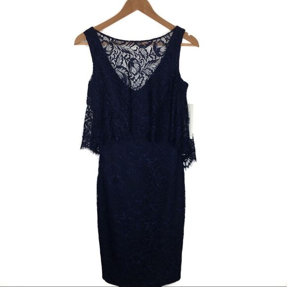 Theia Sz 6 Dress Lace Faux‎ Crop Top Weddin… - Picture 1 of 9